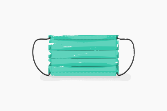 Brush Strokes Rectangle Medical Mask Graphics & Illustrations