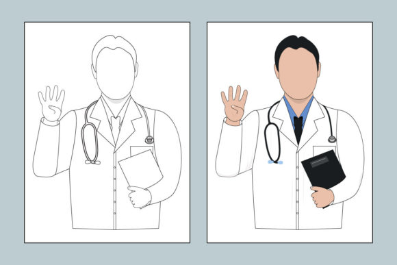 Medical Doctor Line Art Coloring Pages Amp Graphics Review