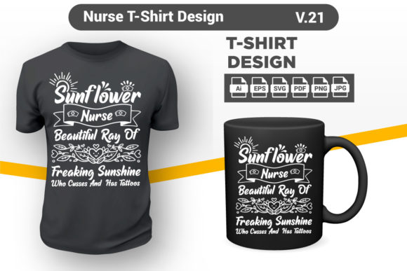 Nurse T-shirt Design: Graphics & Print Templates