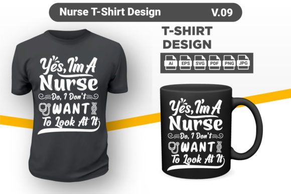 Nurse T-shirt Design: Graphics & Print Templates