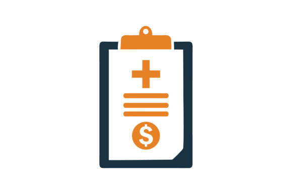 Reviewing Health Insurance, Medical Bill Icon Graphics